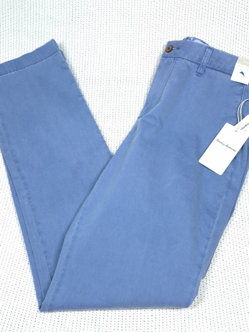 Tommy Bahama Boracay Flat Front Pants Men's Size 35x34 Port Side Blue Stretch